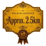 walking distance 2.5km