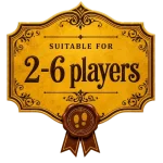 suitable for 2-6 players badge